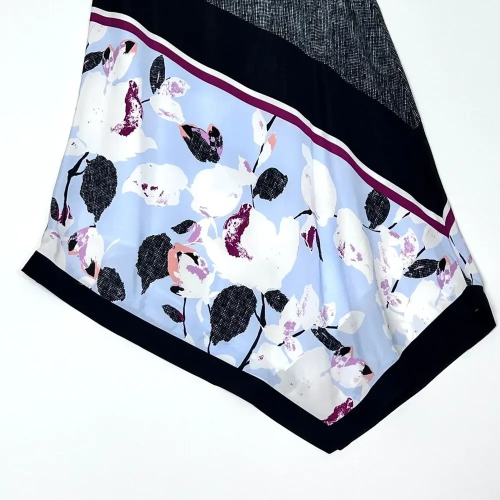 DKNY Floral Printed Asymmetrical Midi Skirt Womens 10